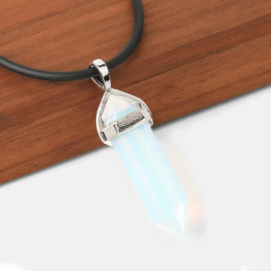 Hexagonal Bullet Crystal Necklaces
