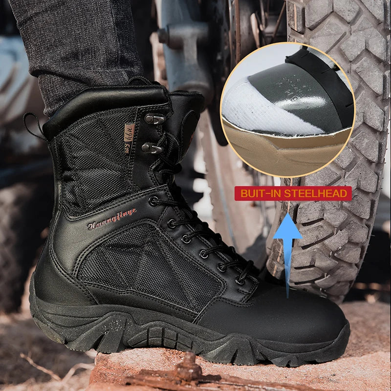 YUYIN Steel toe Work Boots