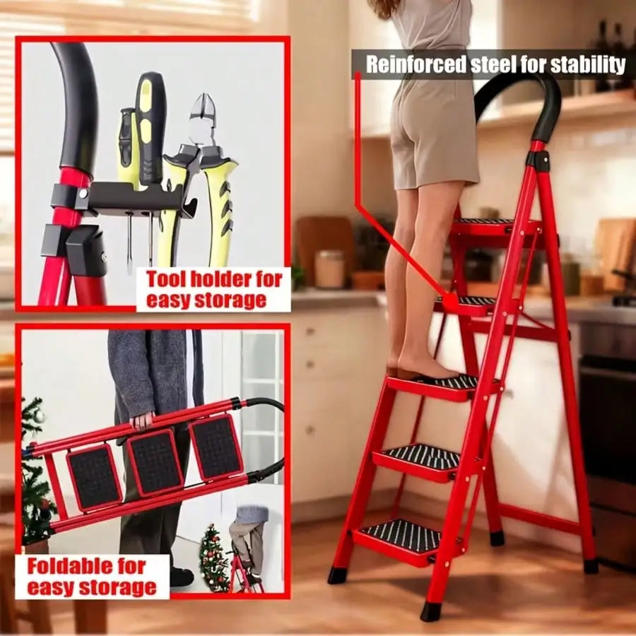 500lbs Load-Bearing Folding Step Ladder,