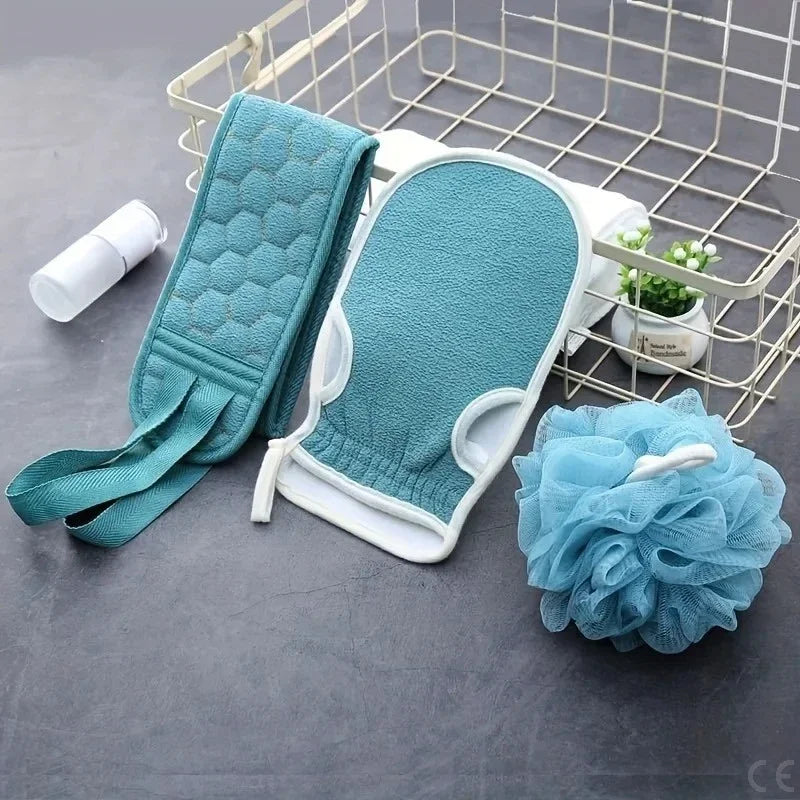 3Pcs Exfoliating Bath Set - Gentle Loofah