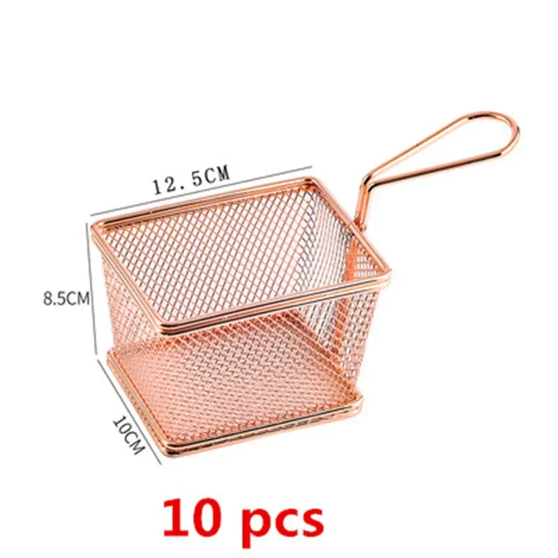 10 pcs set black French Fries Basket