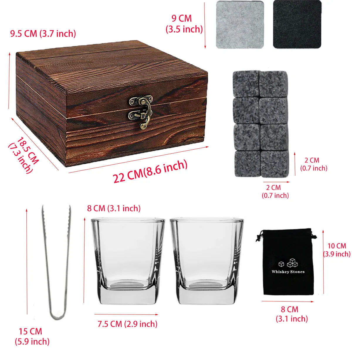 Fathers Day Gifts Whiskey Ice Stone Box