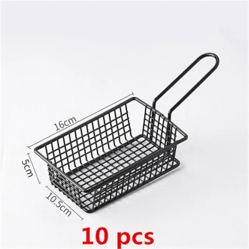10 pcs set black French Fries Basket