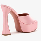 Square Toe Satin High Heel