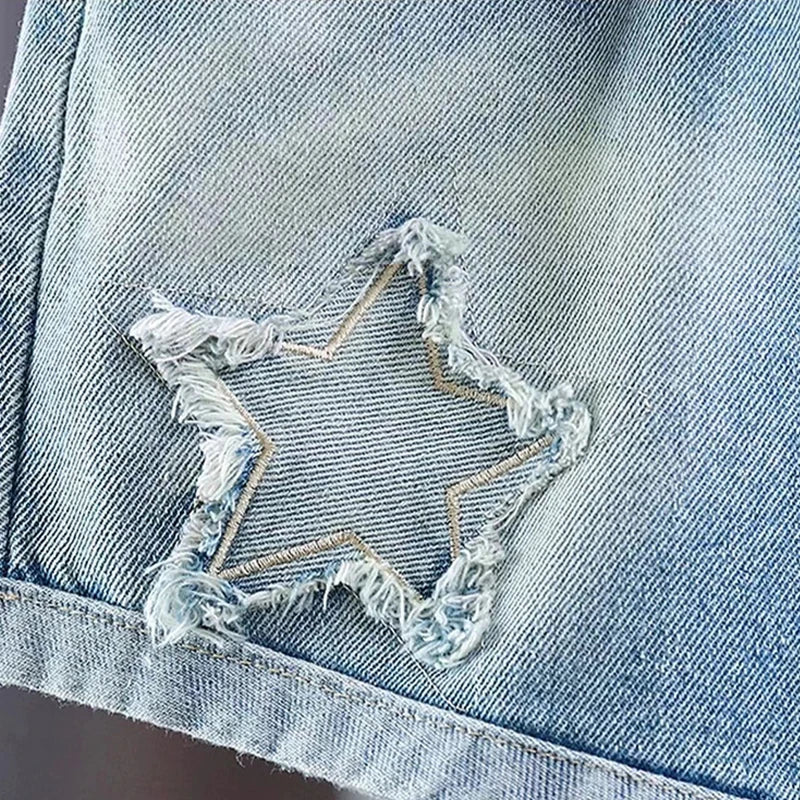 loose denim shorts