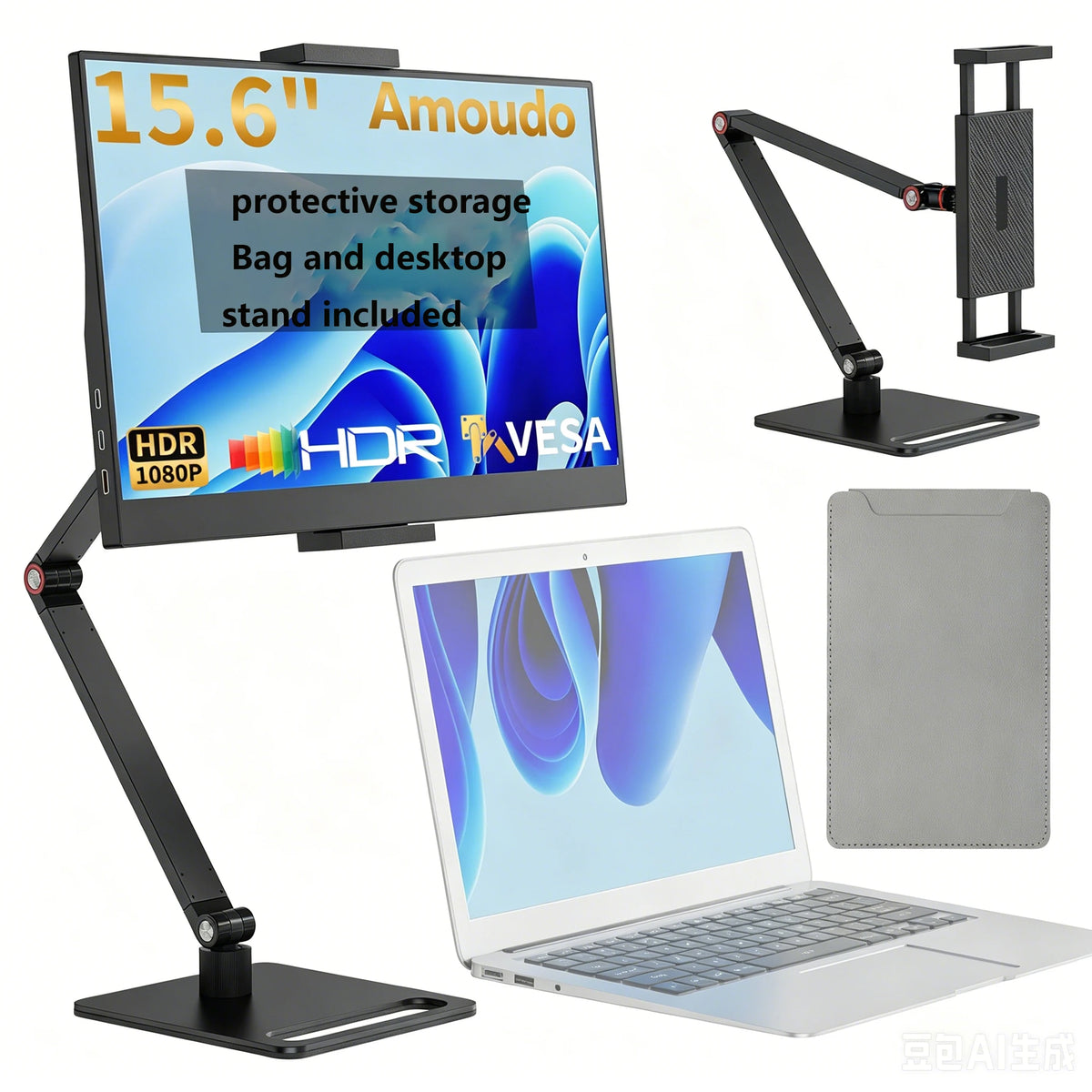 Amoudo 15.6 Inch Portable Monitor 1920x1080P