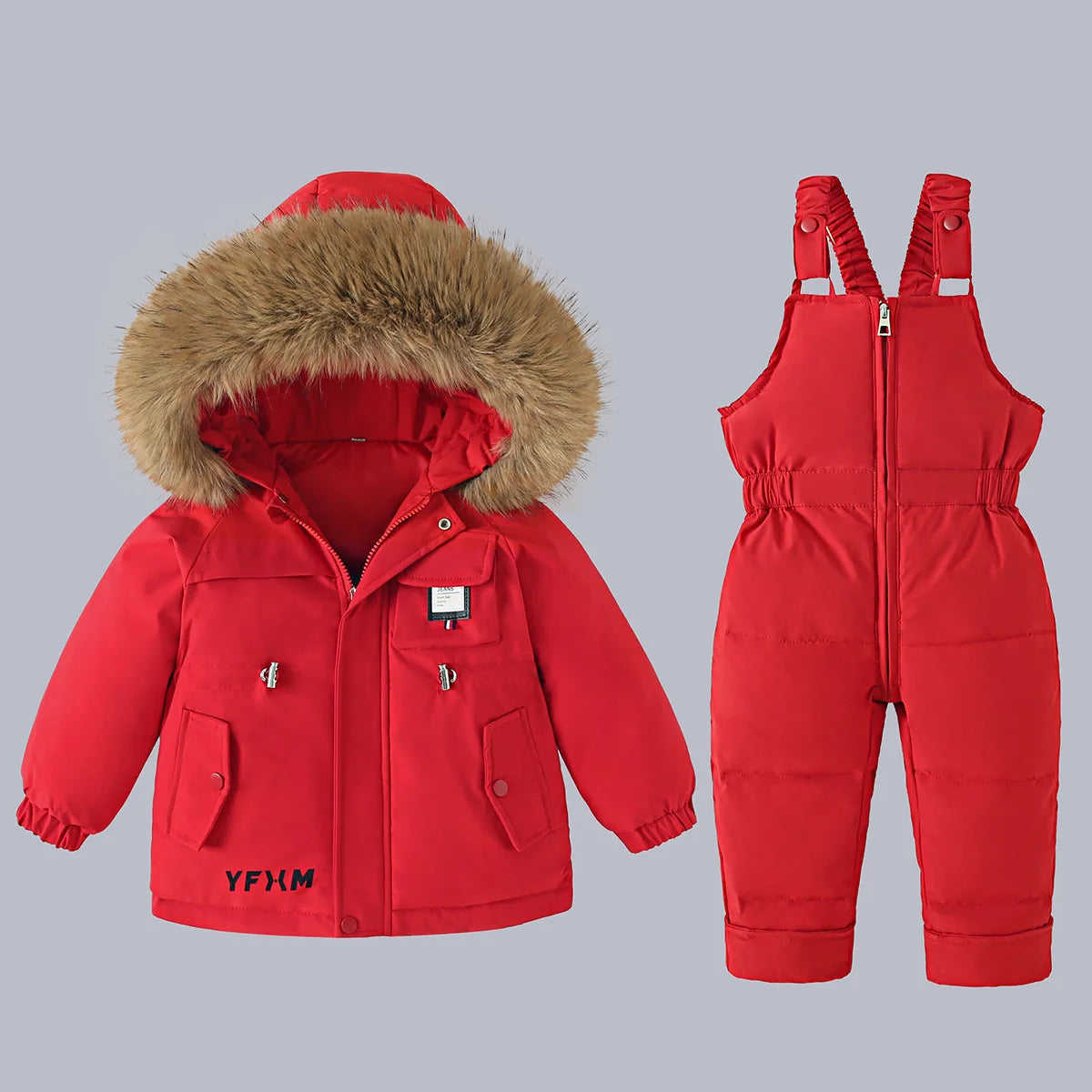 Jacket+Overalls Suit 2Pcs Duck Down Set