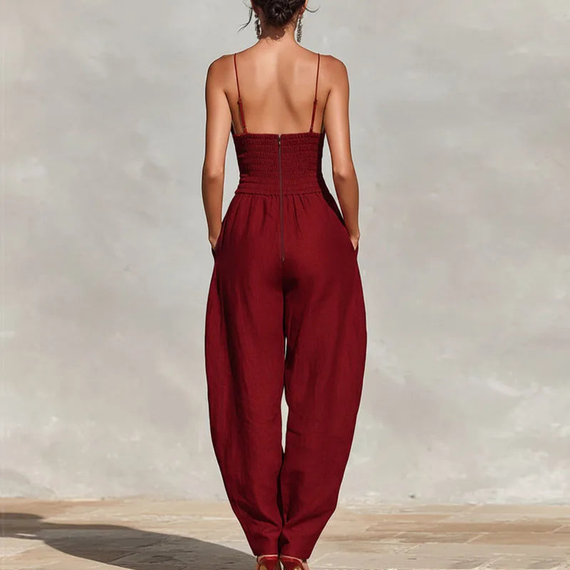 Elegant Sexy V-Neck Spaghetti Strap Jumpsuit