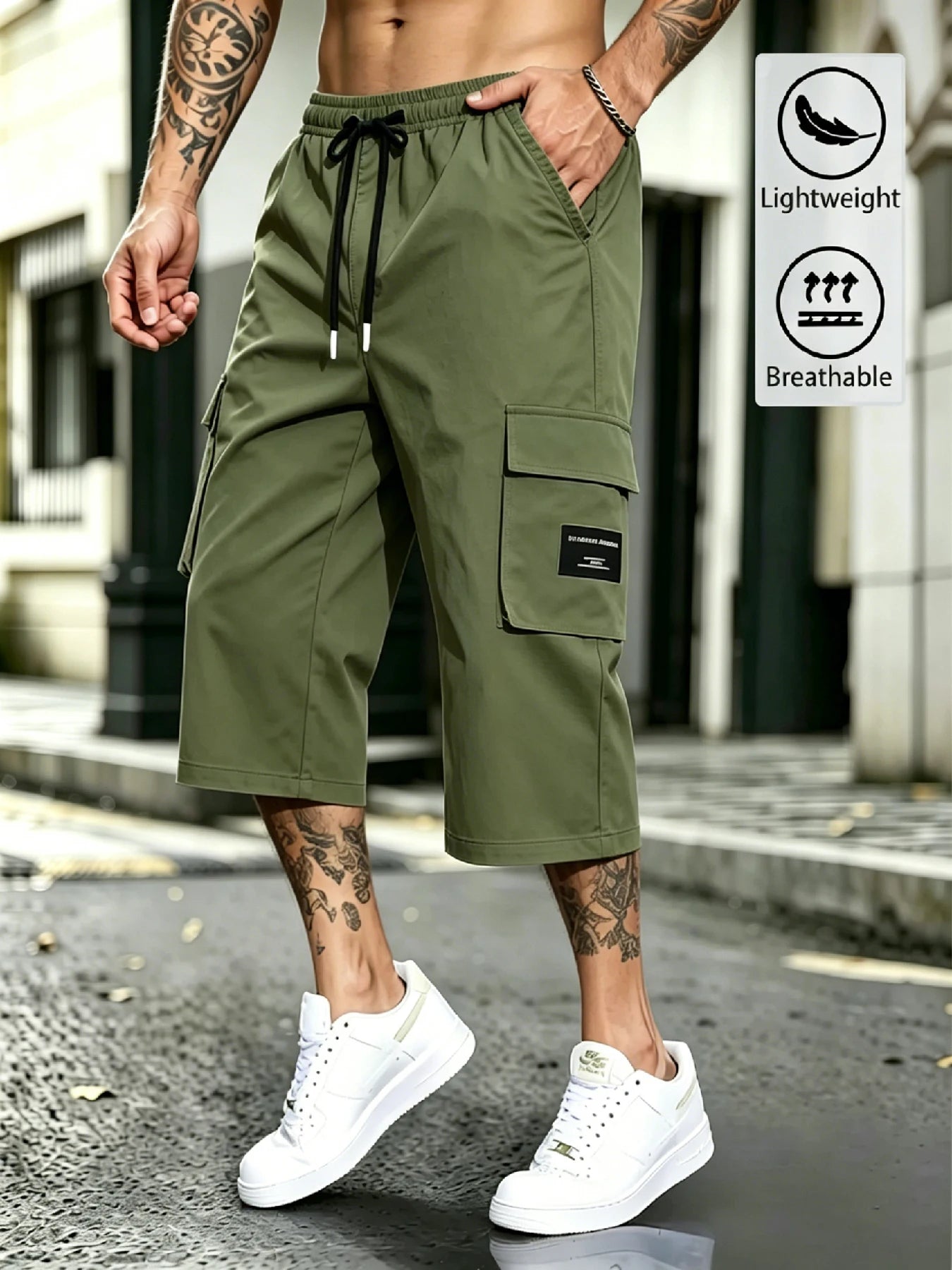 Men's  Cargo Capri Pants