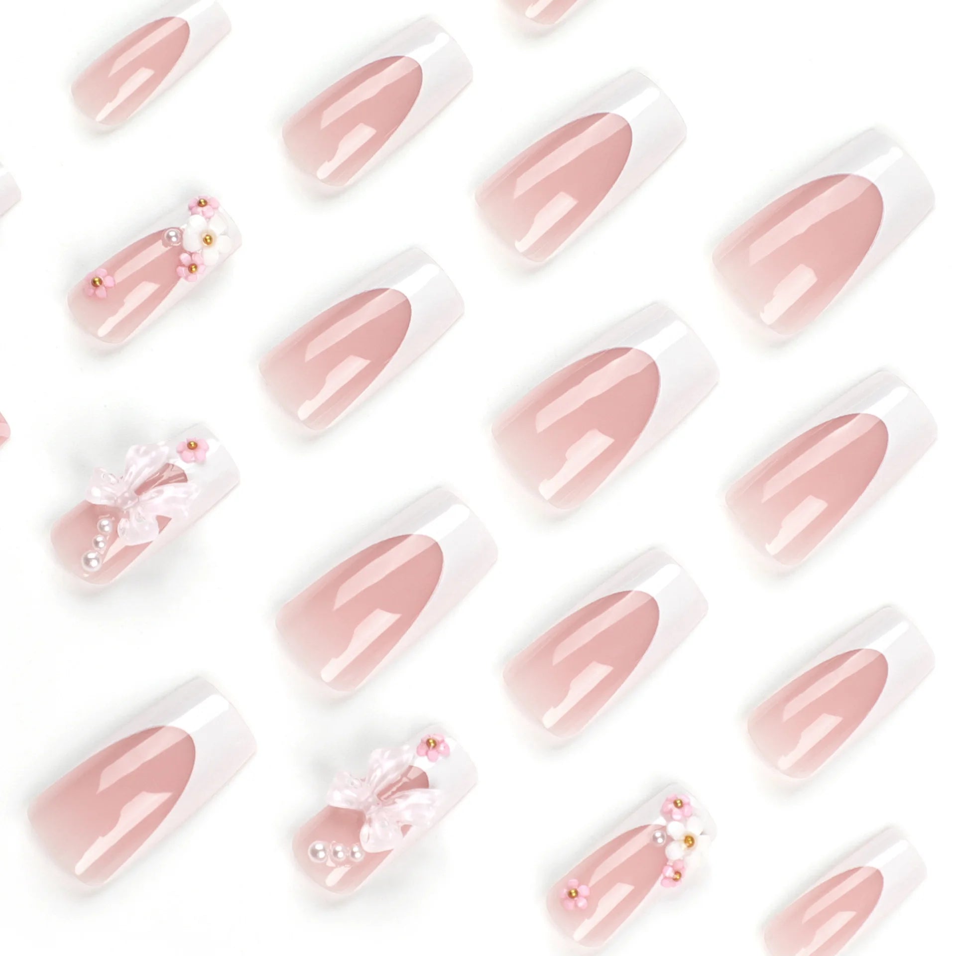 24pcs Coffin Shaped Nails