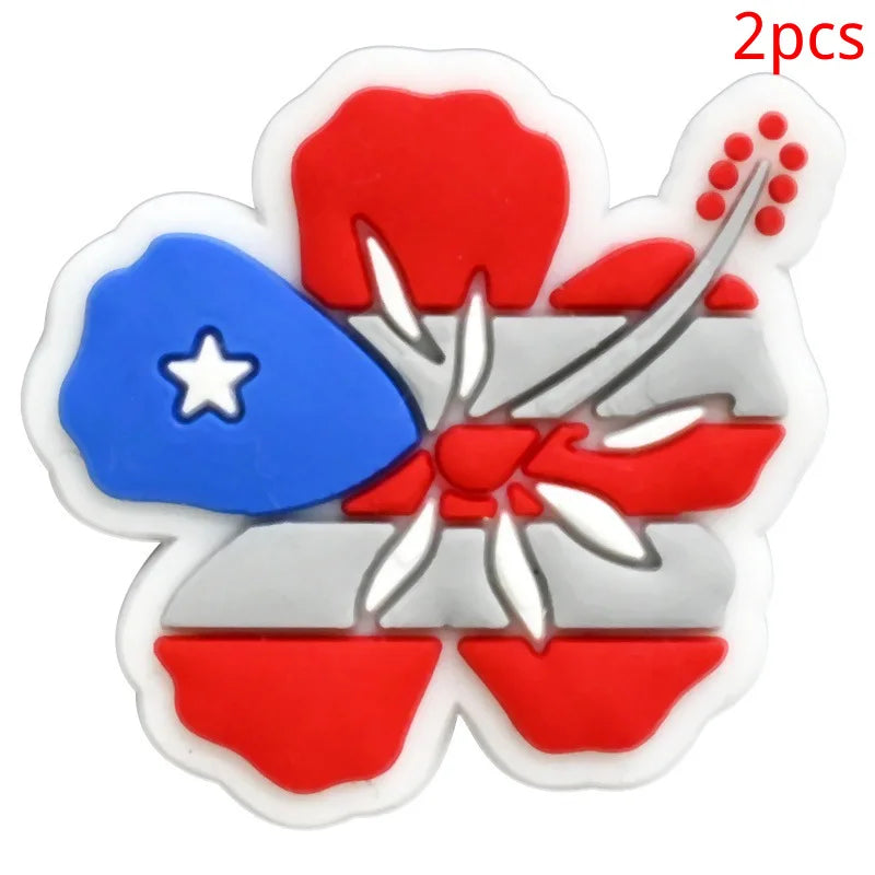 Puerto Rico series PVC 2pcs shoe charms