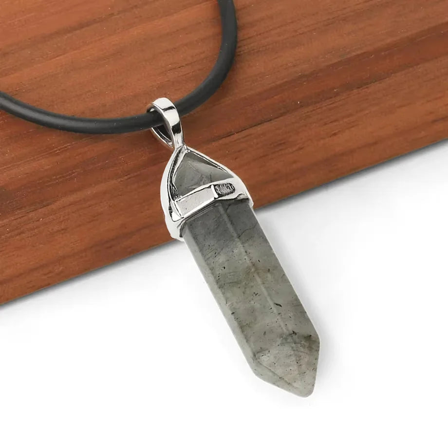 Hexagonal Bullet Crystal Necklaces