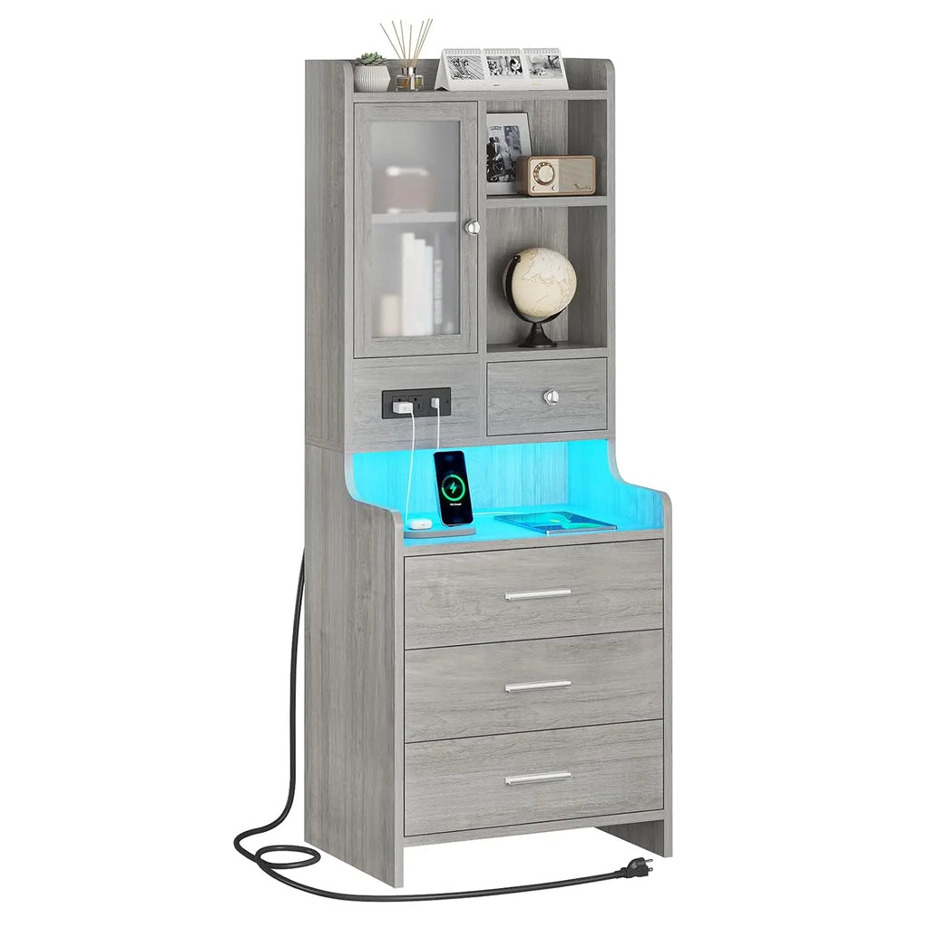 Grey Nightstand Set