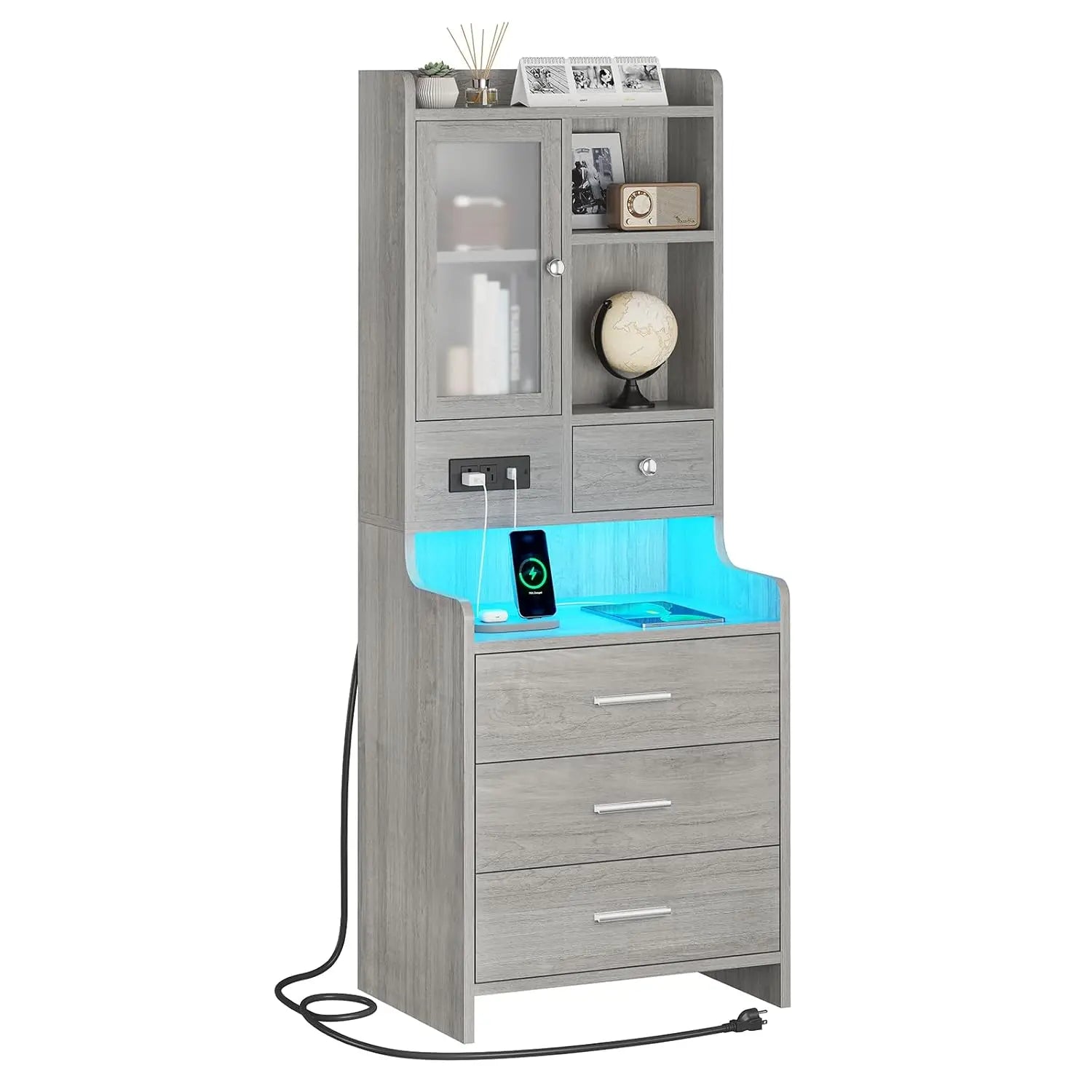 Grey Nightstand Set