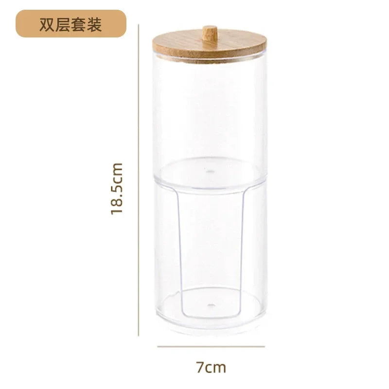 1pcs Cotton Swab Storage Box Acrylic Jar