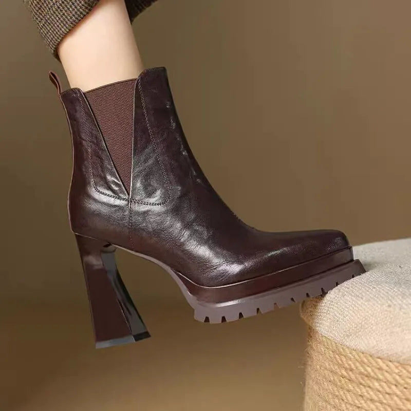 Pointed Toe High Heel Booties