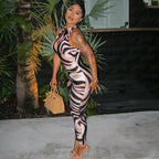 Zebra Print Jumpsuit