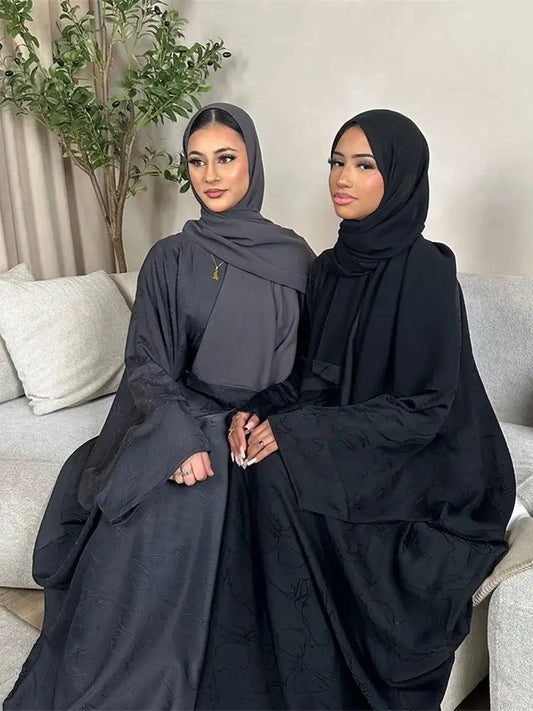 Satin Abaya Damen Dubai Arabic Muslim Kaftan African Dresses