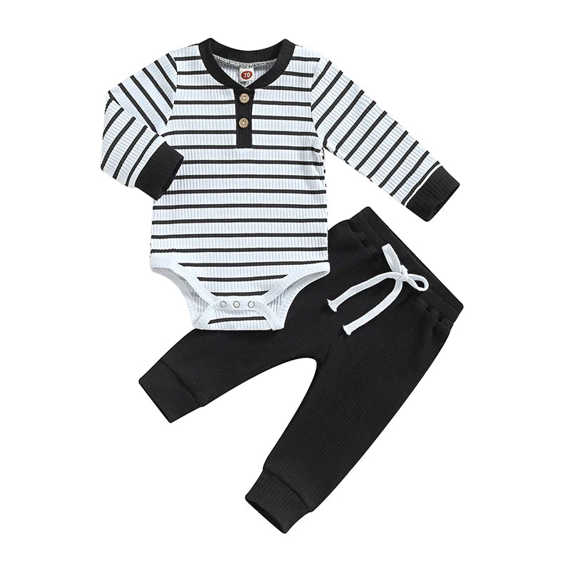 Newborn Baby Boys Knitted Long Sleeve Romper Cotton Infant Outfits