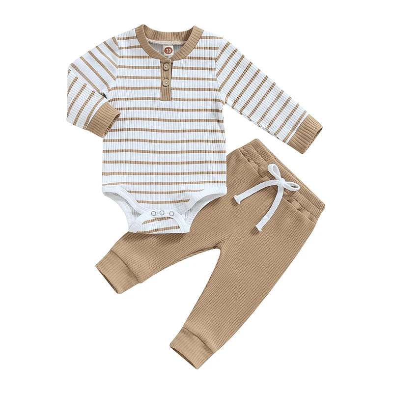 Newborn Baby Boys Knitted Long Sleeve Romper Cotton Infant Outfits