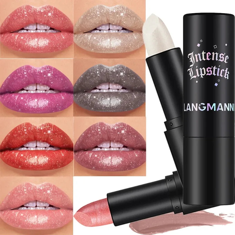 Nude Gray Metallic Lipstick Glitter Diamond