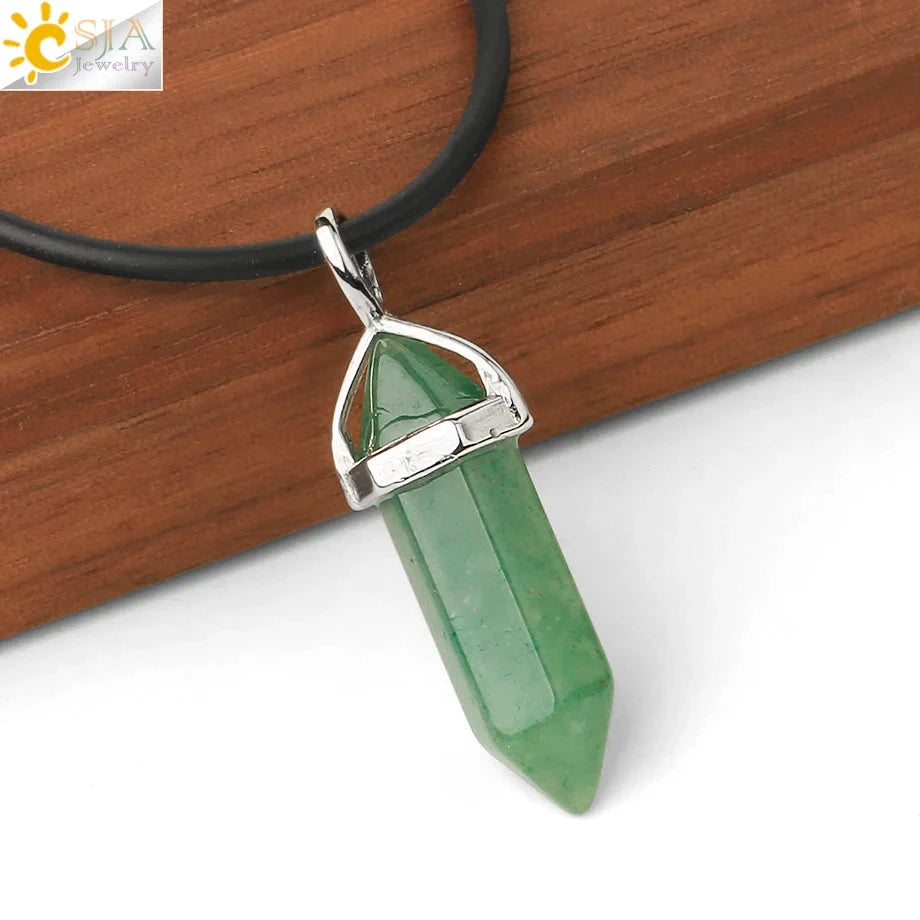 Hexagonal Bullet Crystal Necklaces