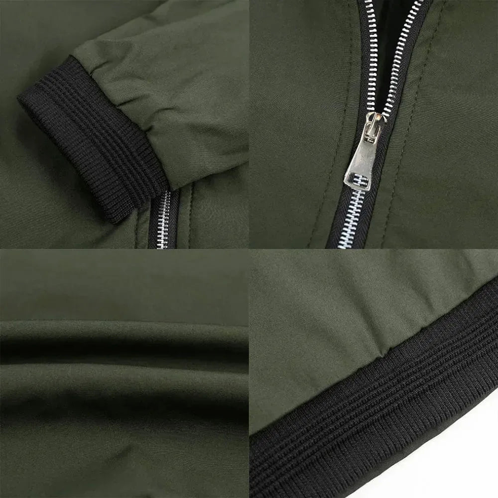 Solid Color Bomber Jacket
