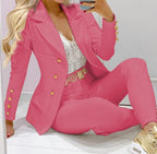 Versatile Casual Long Sleeve Jacket and pants Suit