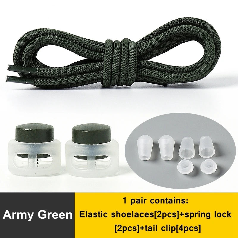 1 Pair Lazy Laces Elastic Snap Lock Shoelaces