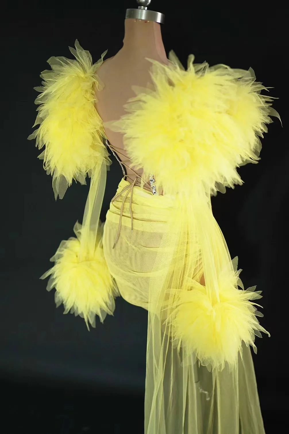 Mini Length Ruffled Tulle NightClub cocktail Dress