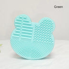 Silicon heart shaped makeup brush cleaner pads