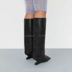 Square Toe Knee High Boots