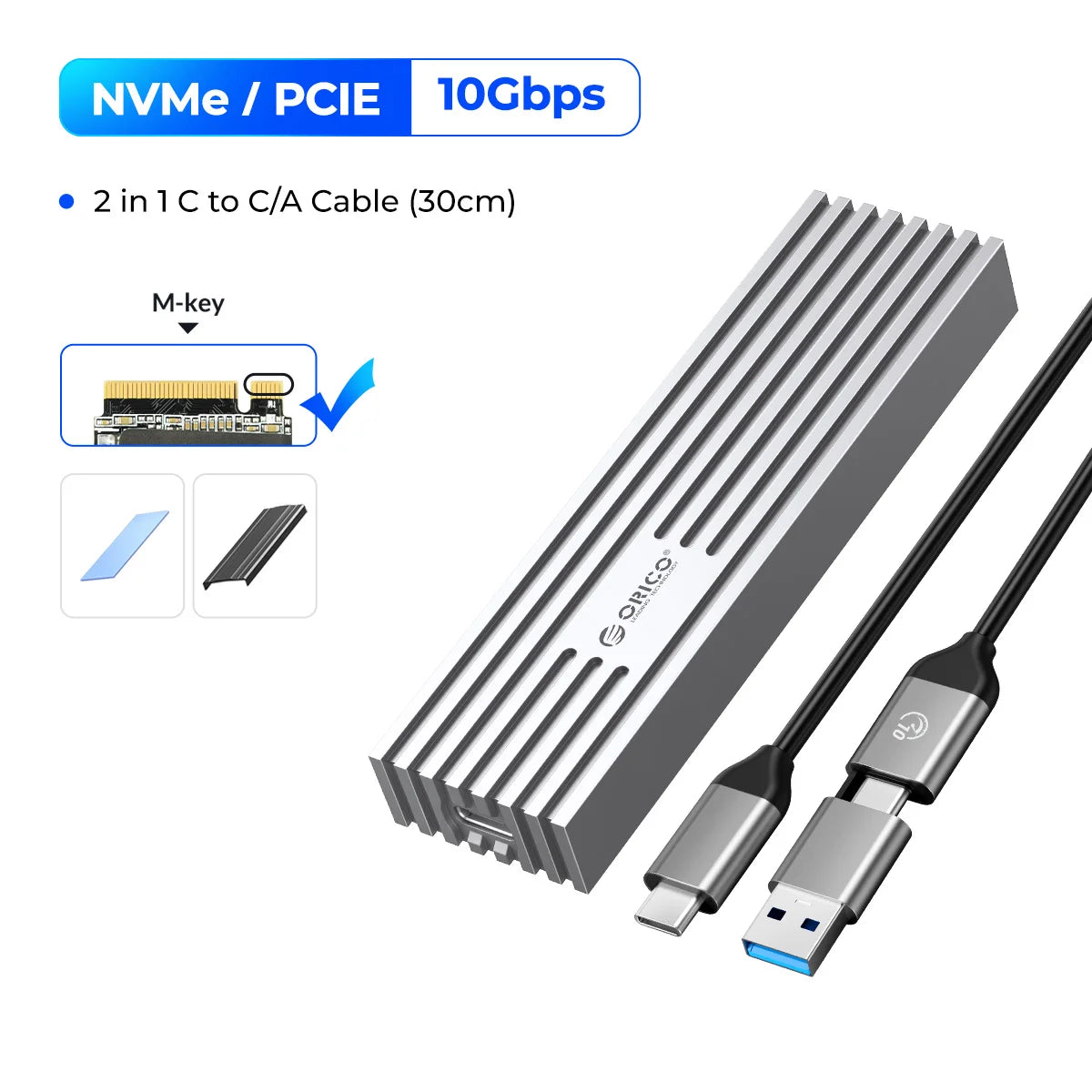 ORICO NVMe M.2 SSD Enclosure USB4 40Gbps PCIe3.0x4
