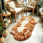 Cute Cartoon Cat-shaped Rug Soft Plush Bedroom