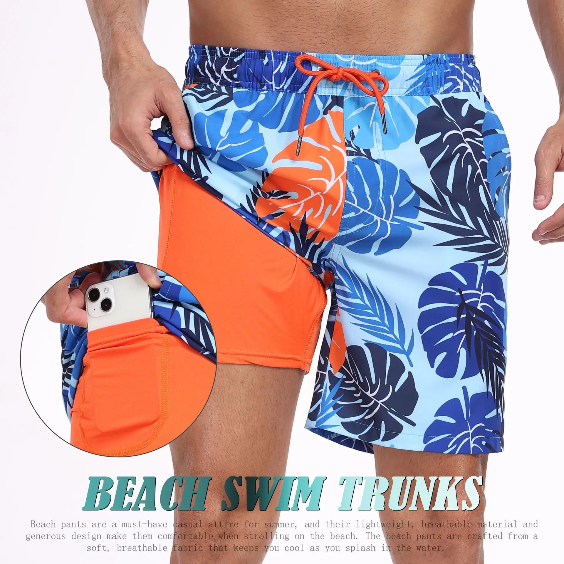 2026 Mens Beach Print Shorts