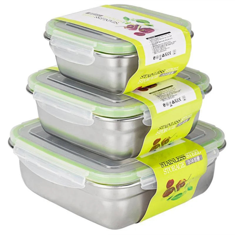3 Pieces Stainless Steel Food Containers