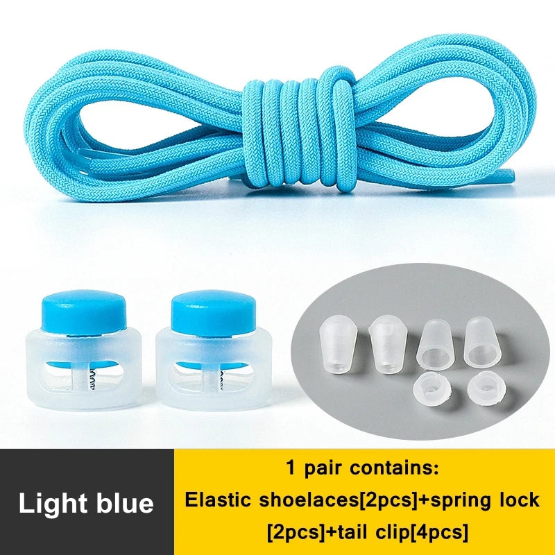 1 Pair Lazy Laces Elastic Snap Lock Shoelaces