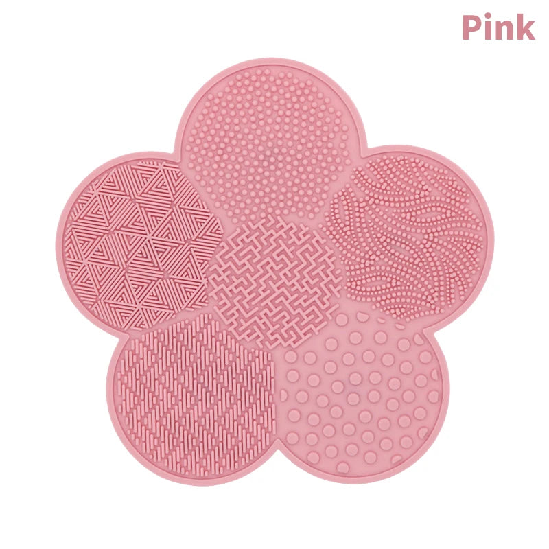Silicon heart shaped makeup brush cleaner pads