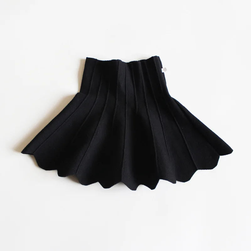 Girls Knitted Pleated Princess High Waist Mini Tutu Skirt