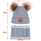 3Pcs Winter Baby beanie hat and scarfs with gloves