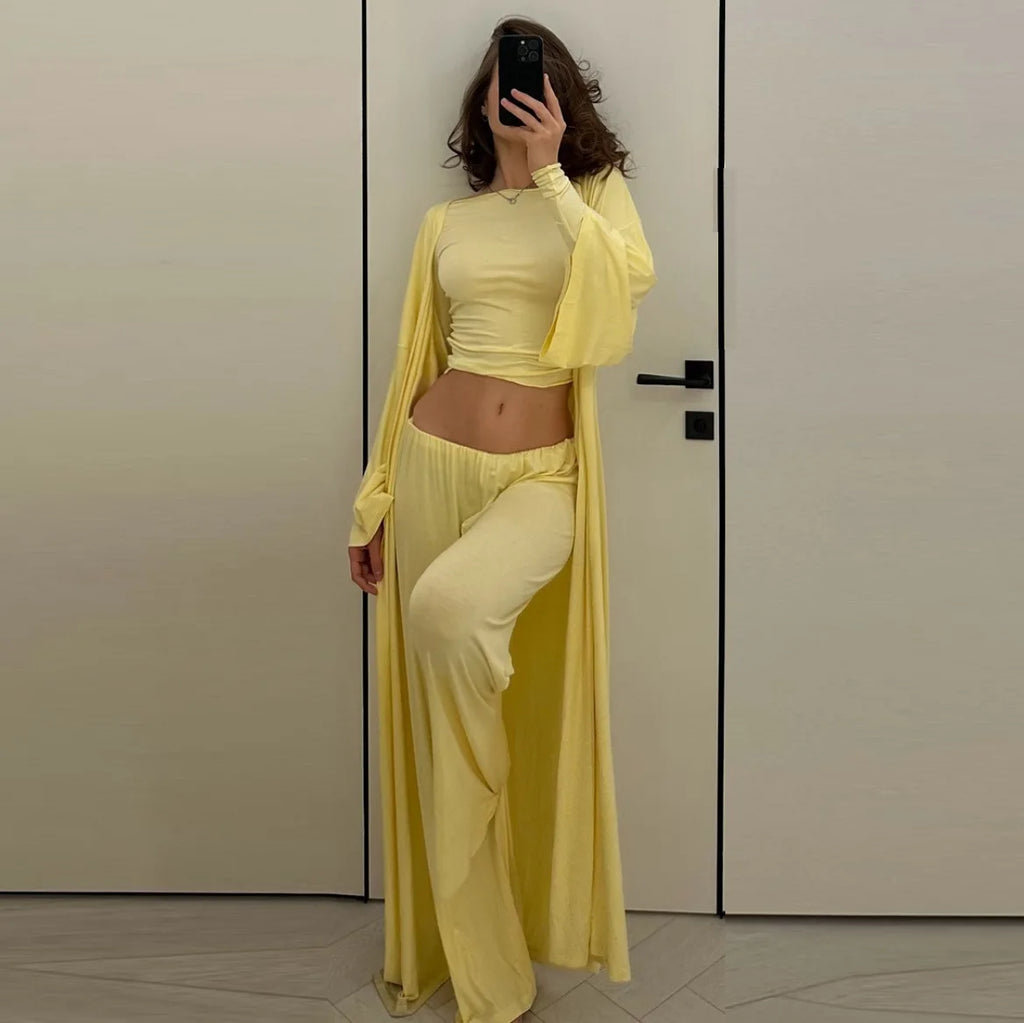 New Solid Color Knitted Loungewear