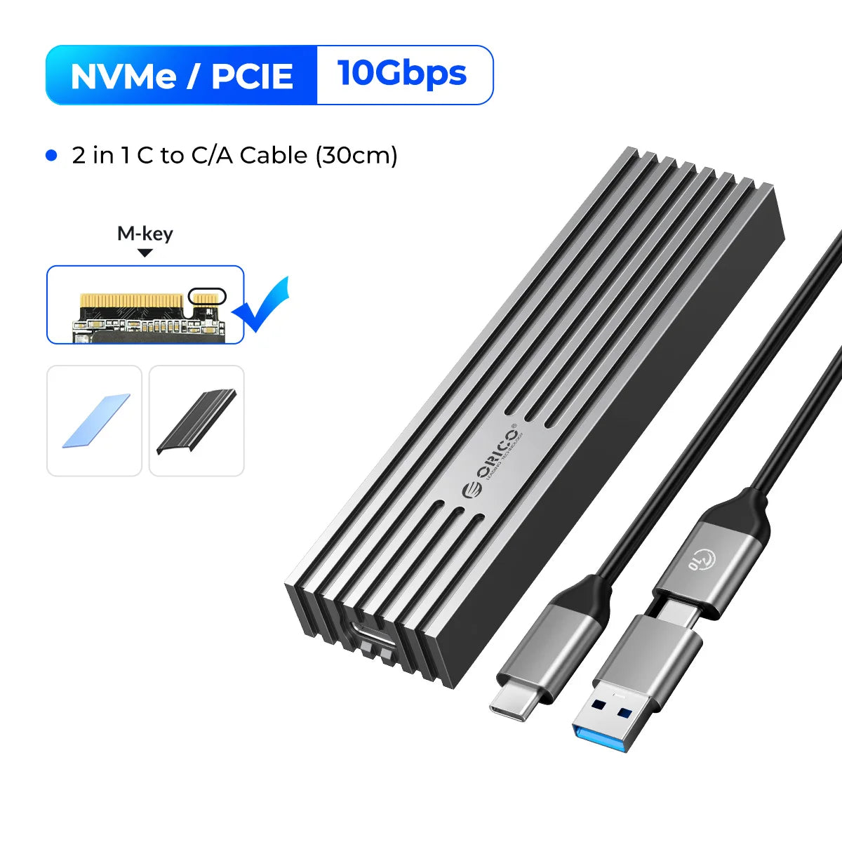 ORICO NVMe M.2 SSD Enclosure USB4 40Gbps PCIe3.0x4