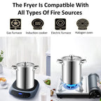 LMETJMA 3L Stainless Steel Deep Frying Pot