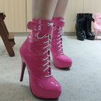 Lace-Up platform ankle short boots