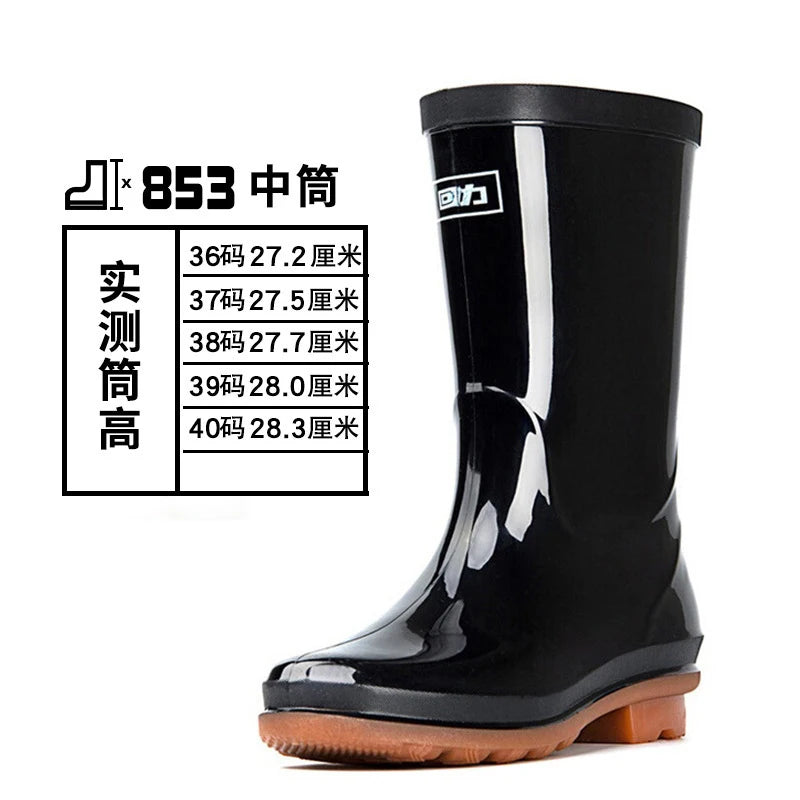 Low High Tube Black  Rain Boots