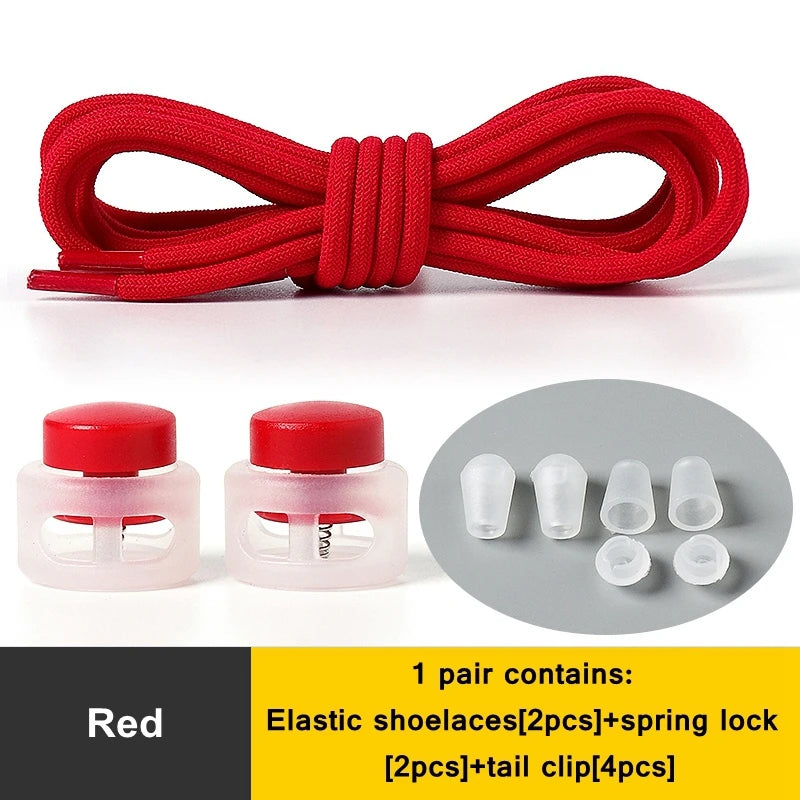 1 Pair Lazy Laces Elastic Snap Lock Shoelaces