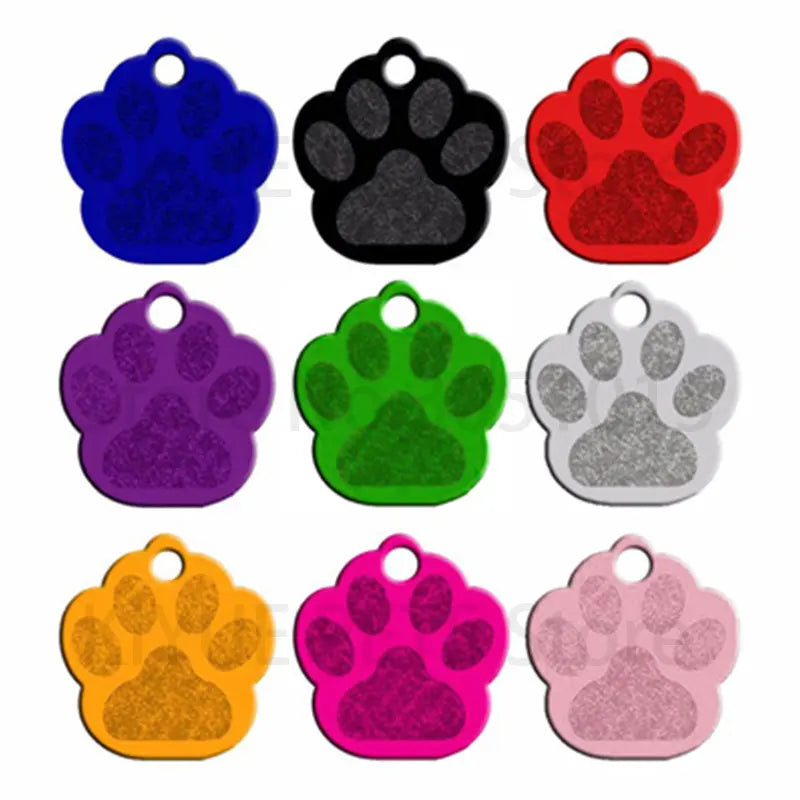100Pcs Paw Pet Dog ID Tag