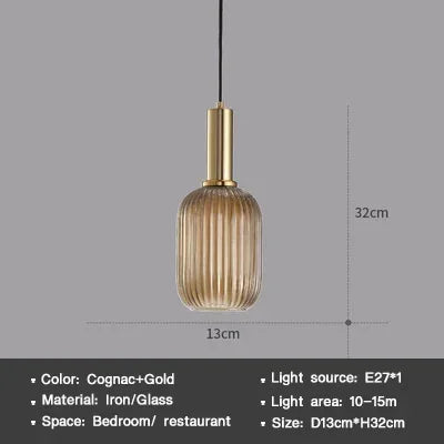Striped Nordic Vintage Colorful Glass Chandelier