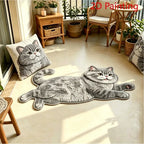 Creative Fun Cat-shaped Entryway Doormat