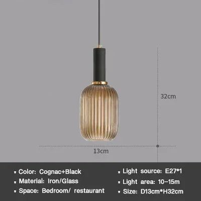 Striped Nordic Vintage Colorful Glass Chandelier